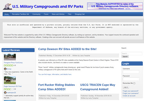 U.S. Military Campgrounds and RV Parks